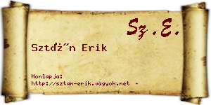 Sztán Erik névjegykártya