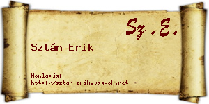 Sztán Erik névjegykártya
